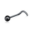 2mm Ball Shaped Curved Nose Stud Silver NSKB-62
